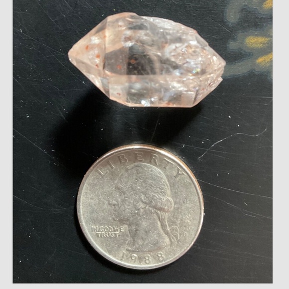 Quartz Crystal Arizona Orange Inclusions - Healing 1” Payson Diamond - Picture 8 of 10